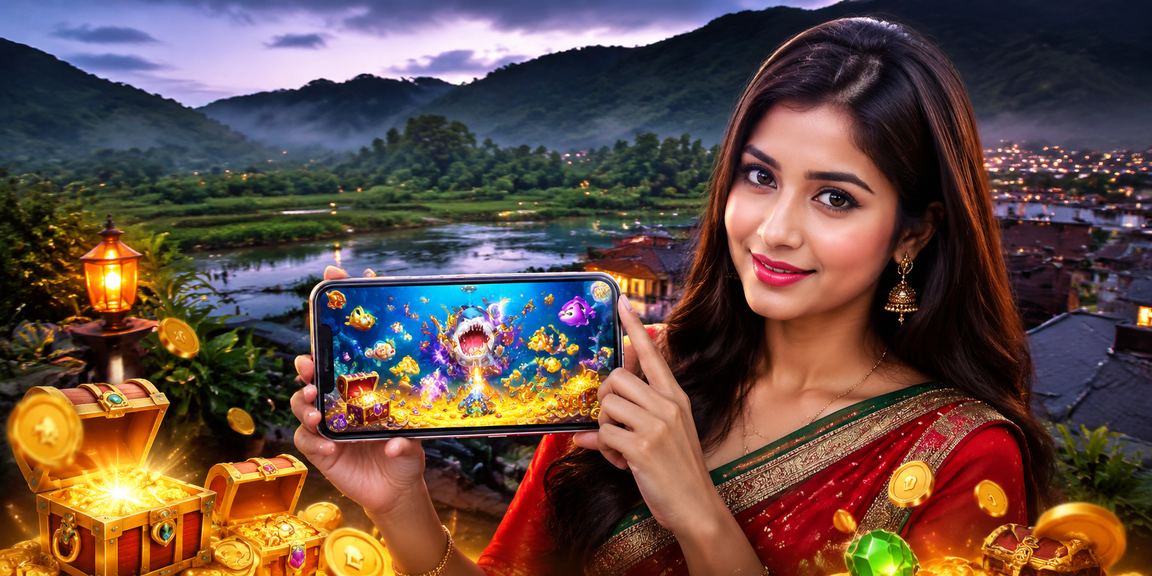 বান্দরবানে ফিশিং গেম খেলছেন একজন ব্যবহারকারী