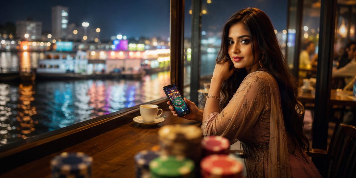 নারায়ণগঞ্জে একজন বাংলাদেশি নারী মোবাইলে jeta ক্যাসিনো উপভোগ করছেন
